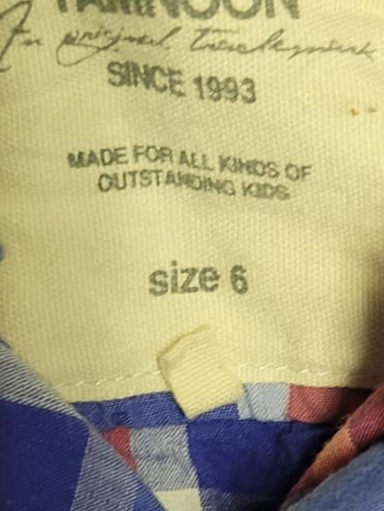 Red Blue Button Shirt Short Sleeve - Picture 2 of 4